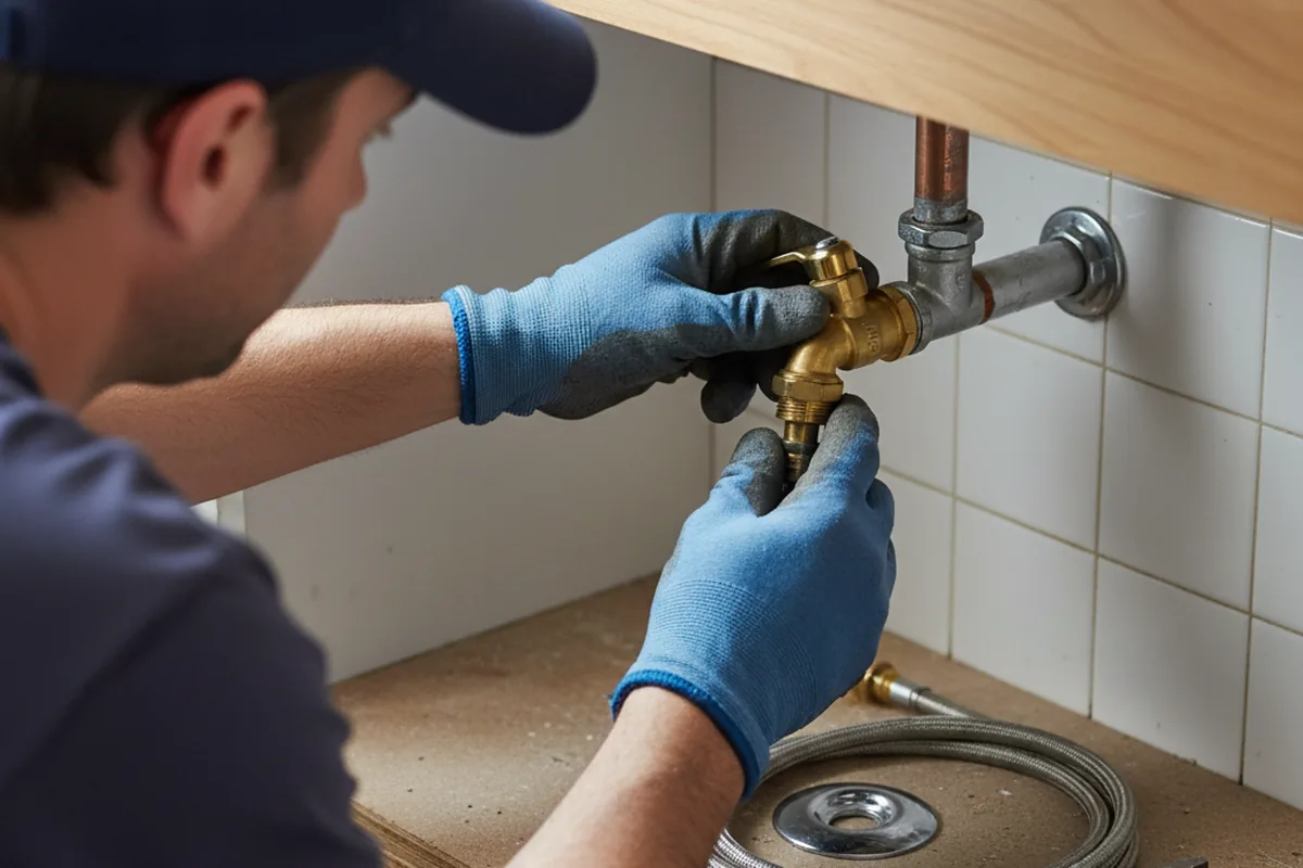 Shutoff valve and fitting work during Burst Pipe Repair in Lovelock
